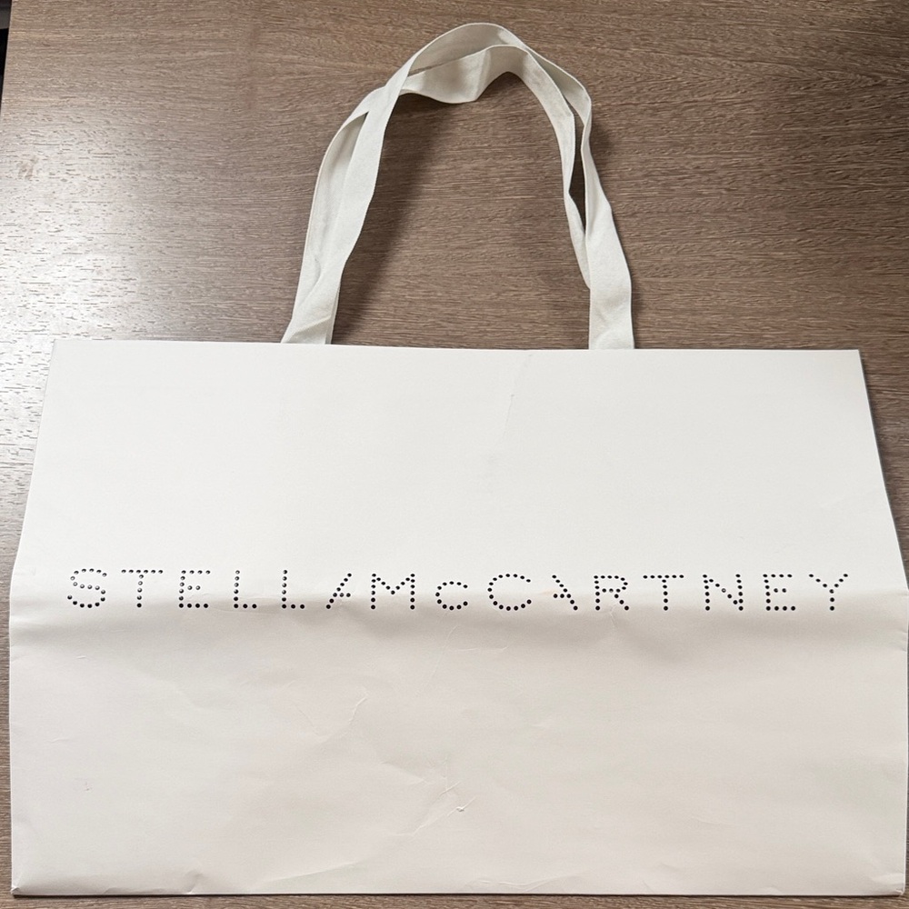 Stella McCartney Cream Logo paper shopping bag large size boutique